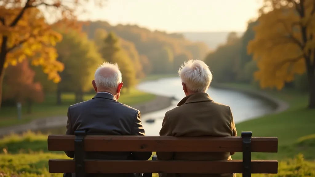 Divi seniori sēž uz skolas un vēro Gauja upes ainavu